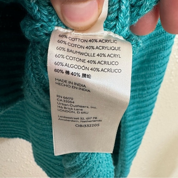 Free People Marlie Knit Collared Pullover in Teal - Picture 5 of 7